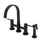 Kingston KS8267DLBS Concord Bridge Kitchen Faucet with Brass Sprayer, Brushed Brass in Oil Rubbed Bronze finish