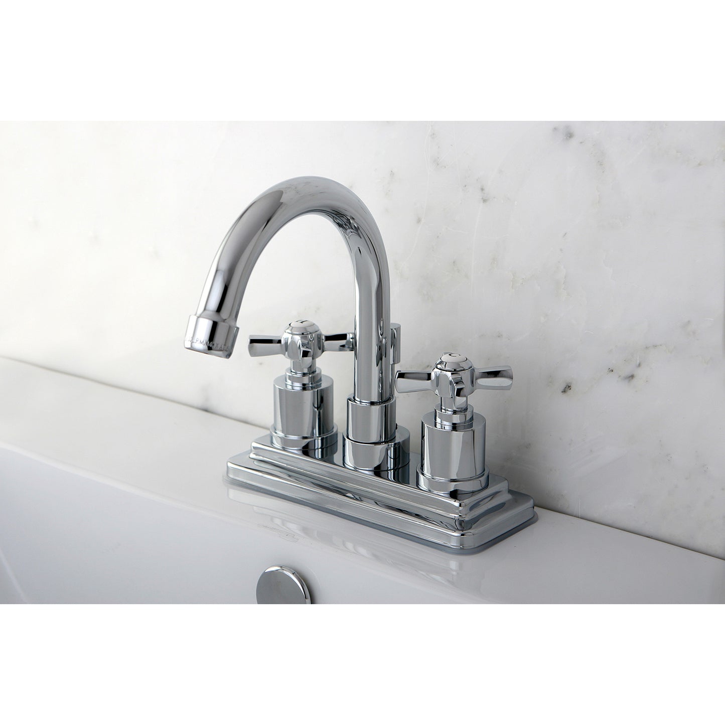 Kingston Brass KS8668ZX Millennium Double-Handle 4" Centerset Bathroom Faucet with Brass Pop-Up, Brushed Nickel