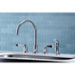 Kingston Brass KS8728DFL  Double-Handle Widespread Kitchen Faucet with Plastic Sprayer, Brushed Nickel
