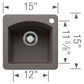 BLANCO Diamond SILGRANIT 15" Dual Mount Bar Sink