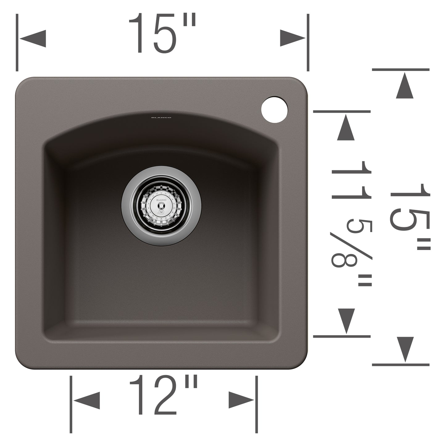 BLANCO Diamond SILGRANIT 15" Dual Mount Bar Sink