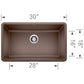 BLANCO Precis SILGRANIT 30" Single Bowl Undermount Kitchen Sink
