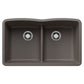 BLANCO Diamond SILGRANIT 32" 50/50 Double Bowl Undermount Kitchen Sink with Low Divide