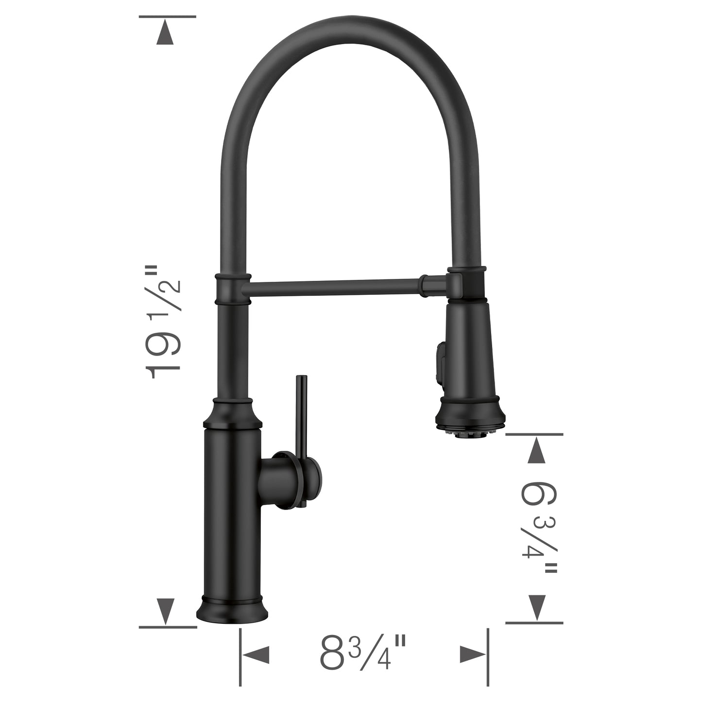 BLANCO Empressa Semi-Pro Pull-Down Dual-Spray Kitchen Faucet