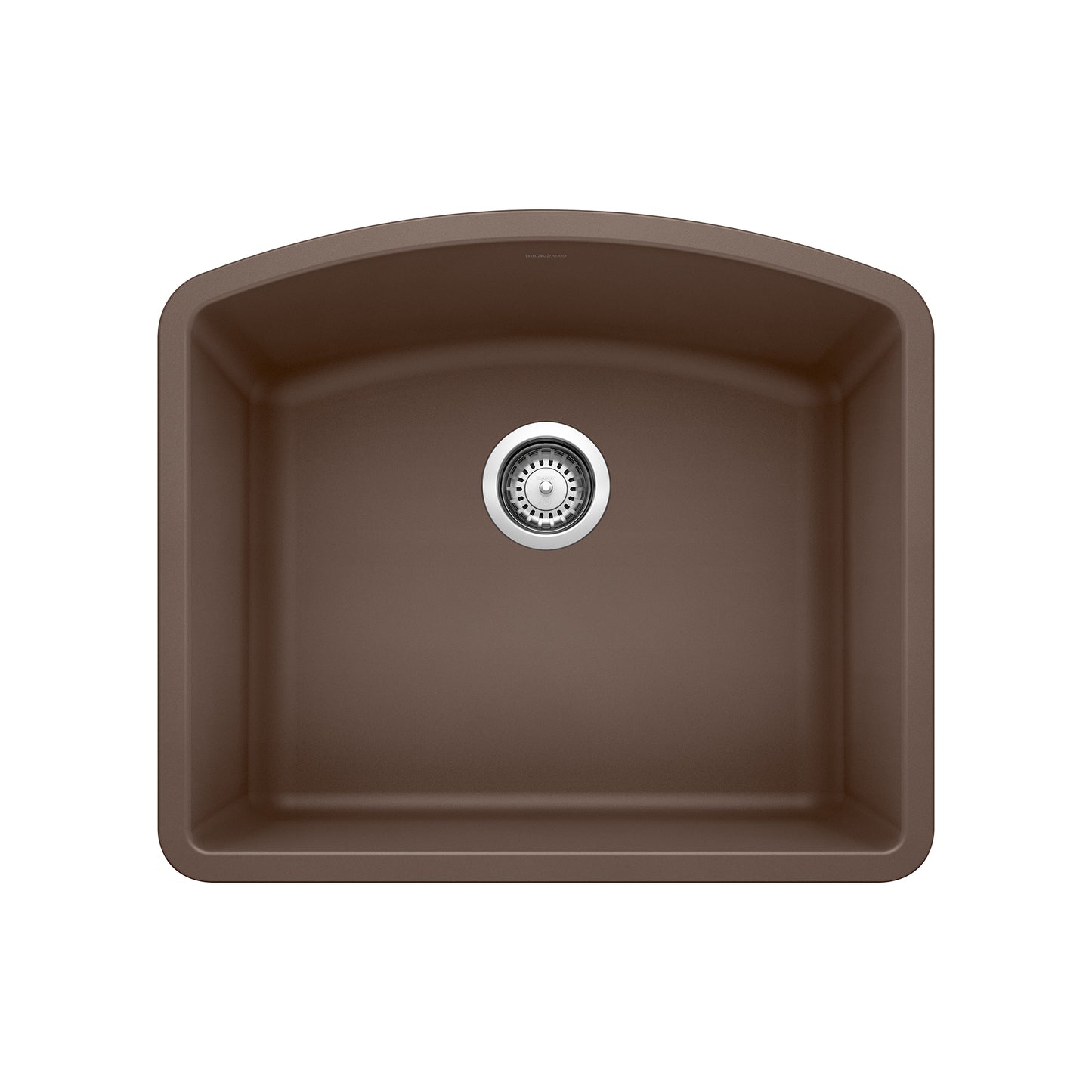BLANCO Diamond SILGRANIT 24" Single Bowl Undermount Kitchen Sink in brown finish, showcasing a space-efficient design.