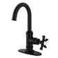 Kingston Brass KSD8503NX Hamilton Single-Handle Bar Faucet, Antique Brass in matte black finish