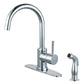 Kingston Brass LS8578DLSP Concord Single-Handle Kitchen Faucet with Side Sprayer, Brushed Nickel