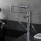 Kingston Brass KS4703CG Fuller Deck Mount Pot Filler Faucet, Antique Brass in kitchen setting.