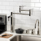 Kingston Brass KS870DLAC Concord Deck Mount Pot Filler Faucet, Antique Copper in a modern kitchen setup.