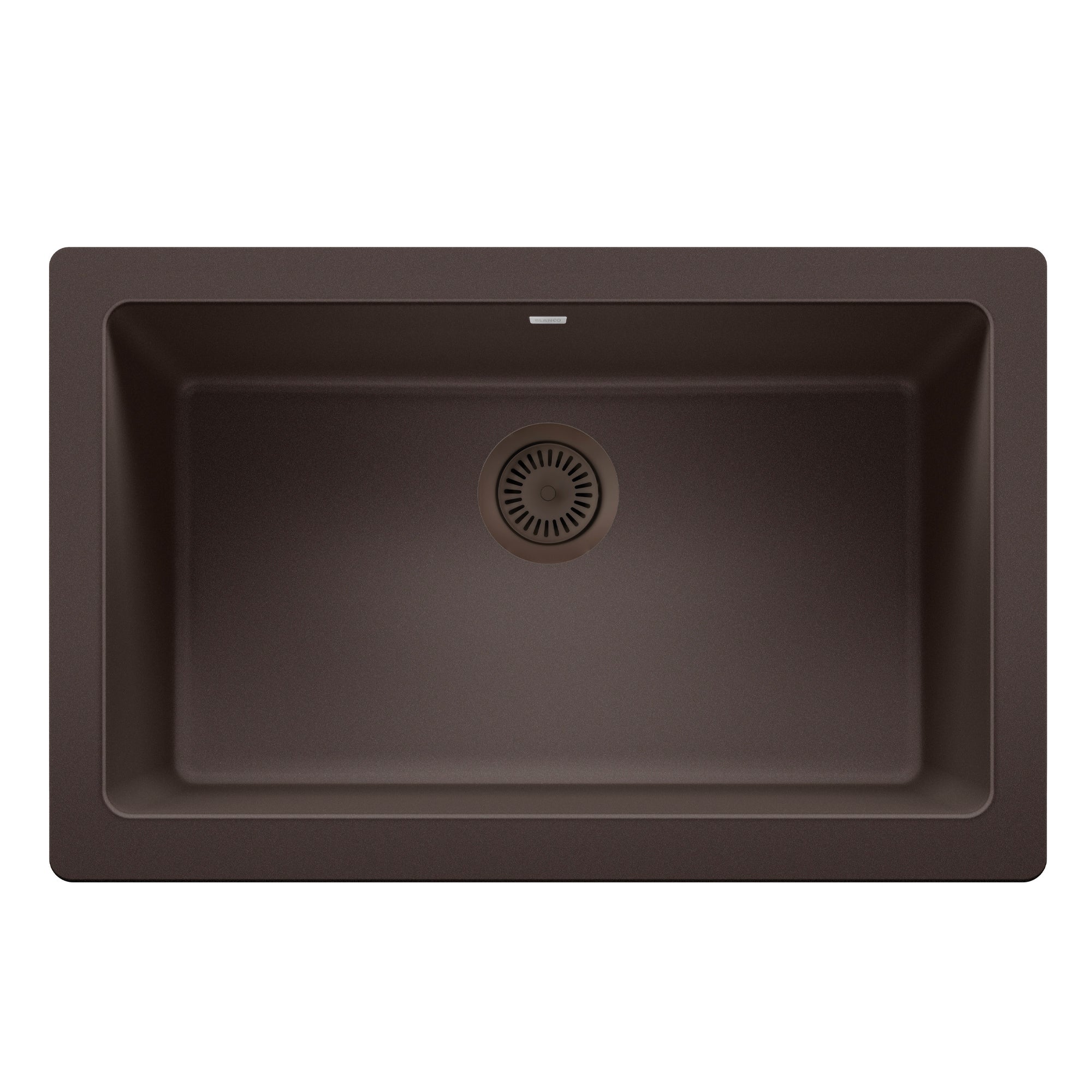 Color-Coordinated Metal Basket Strainer - Anthracite in a kitchen sink setting