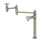 Kingston Brass KS3703RKX Webb Deck Mount Pot Filler Faucet with Knurled Handle, Antique Brass in brushed nickel finish