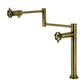 Kingston Brass KS4703RKX Webb Deck Mount Pot Filler Faucet with Knurled Handle, Antique Brass