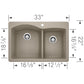 BLANCO Diamond SILGRANIT 33" 60/40 Double Bowl Dual Mount Kitchen Sink