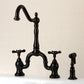 Kingston KS7758BEXBS Essex Bridge Kitchen Faucet with Brass Sprayer, Brushed Nickel