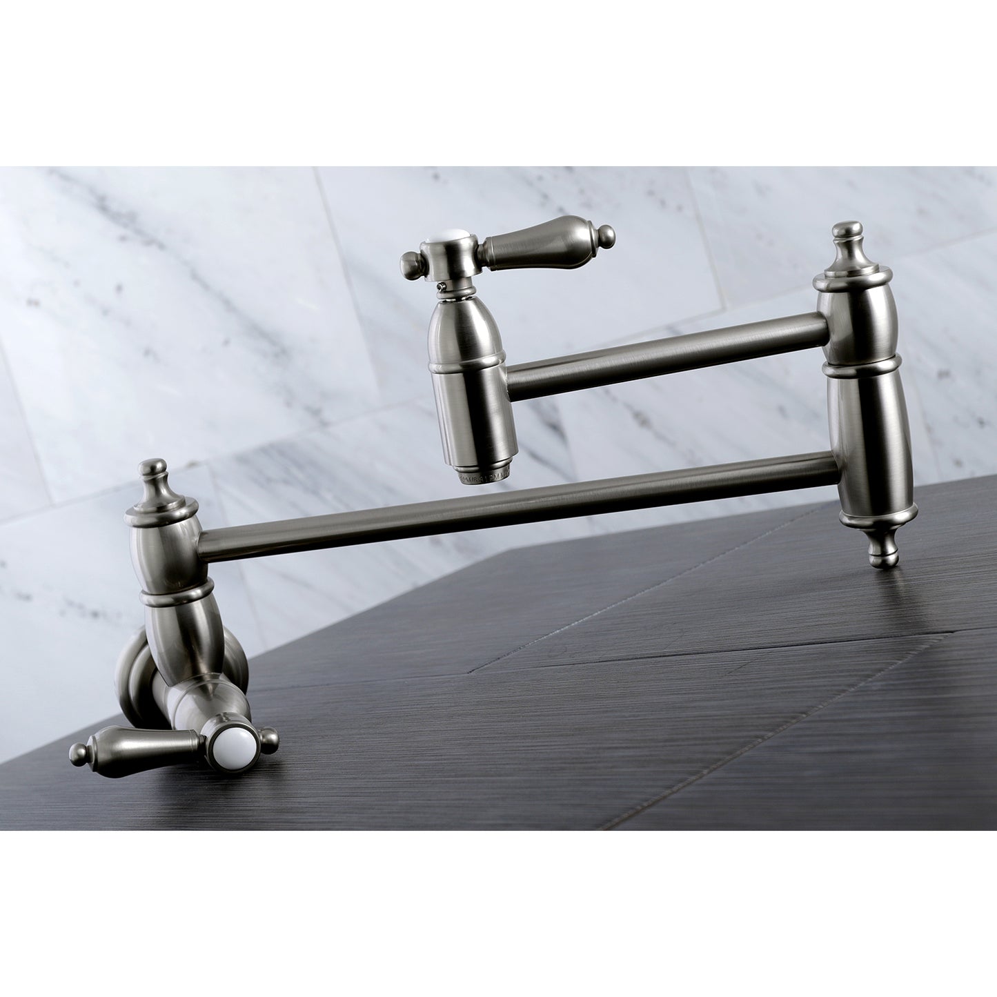 Kingston Brass KS3103BAL Heirloom Wall Mount Pot Filler Faucet, Antique Brass