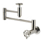 Kingston Brass KS8103RKX Webb Wall Mount Pot Filler Faucet with Knurled Handle, Antique Brass in polished nickel finish