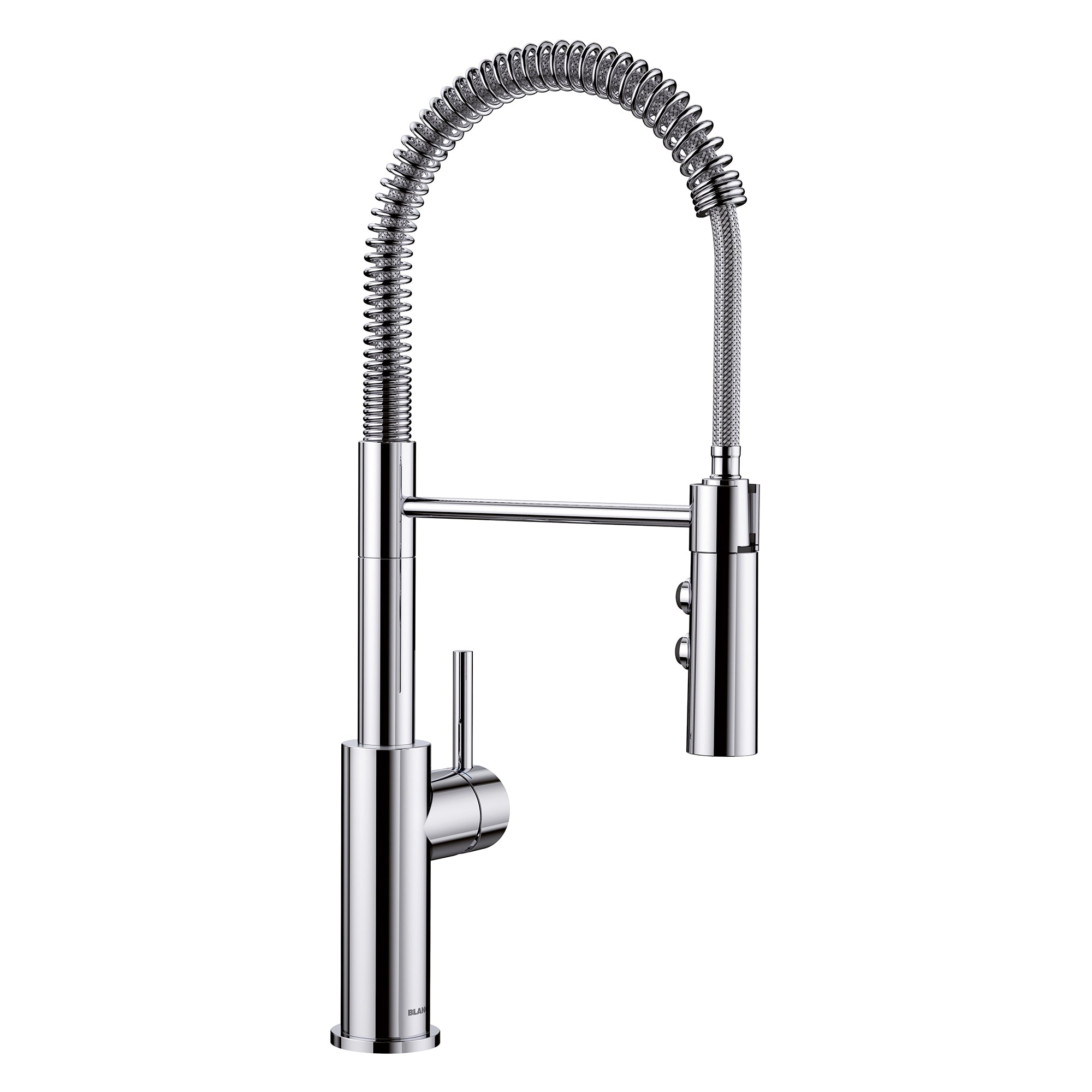 BLANCO Catris Semi-Pro Pull-Down Dual-Spray Kitchen Faucet with spring-coil design and durable brass body.