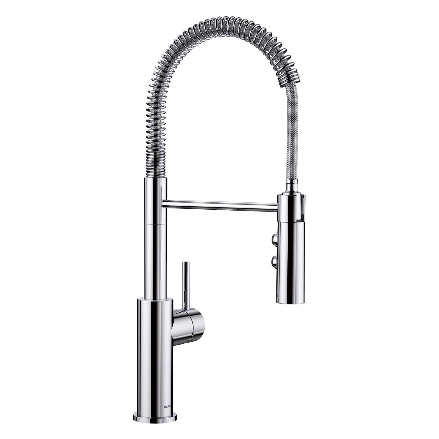 BLANCO Catris Semi-Pro Pull-Down Dual-Spray Kitchen Faucet with spring-coil design and durable brass body.