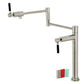 Kingston Brass KS4703DKL Kaiser Deck Mount Pot Filler Faucet, Antique Brass with black handles and polished nickel finish