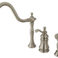 Kingston Brass KS7808TPLBS Templeton Single-Handle Widespread Kitchen Faucet with Brass Sprayer, Brushed Nickel