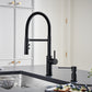 BLANCO Catris Flexo Semi-Pro Pull-Down Dual-Spray Kitchen Faucet in sleek black finish