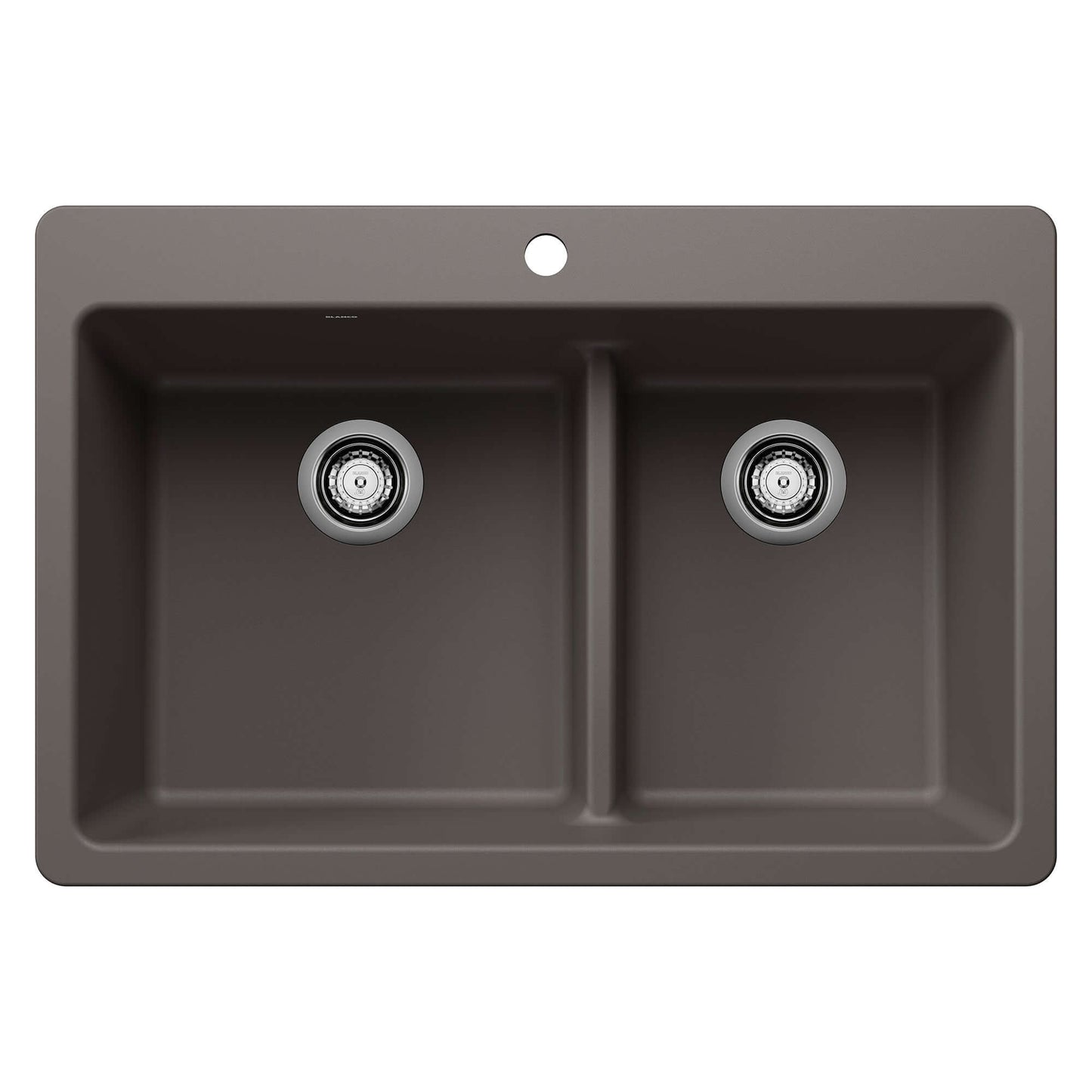 BLANCO Liven SILGRANIT 33" 60/40 Double Bowl Dual Mount Kitchen Sink with Low Divide in a rich color