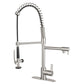 Gourmetier LS8503CTL Continental Single-Handle Deck-Mount Pre-Rinse Kitchen Faucet with Pot Filler, Brushed Brass