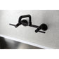 Kingston Brass KS823SB Concord Wall Mount Bridge Kitchen Faucet with modern design and solid brass construction