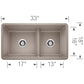 BLANCO Precis SILGRANIT 33" 60/40 Reversible Double Bowl Undermount Kitchen Sink with Low Divide
