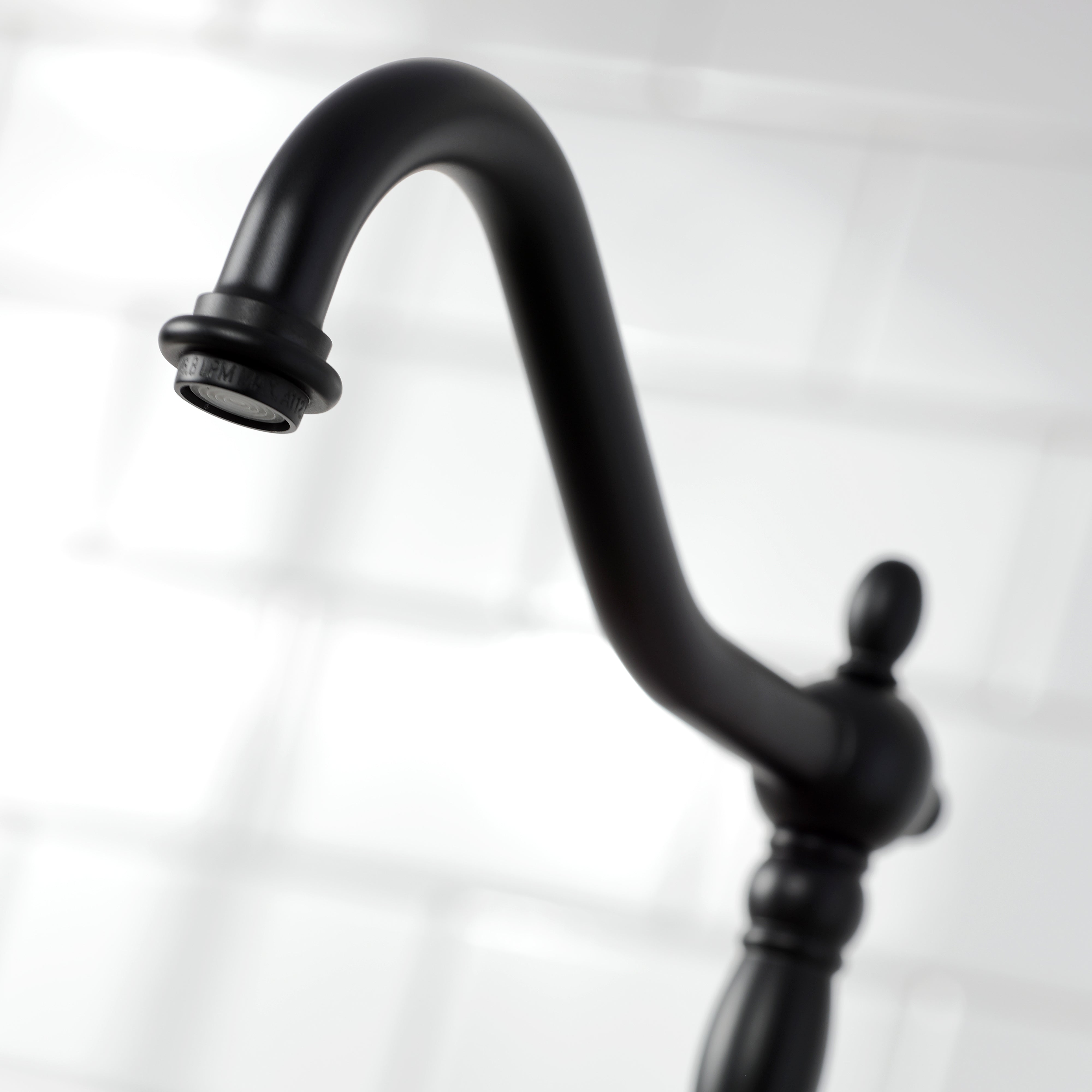 Kingston Brass KS1773ALBS Heritage Two-Handle Single-Hole Kitchen Faucet with Brass Sprayer, Antique Brass