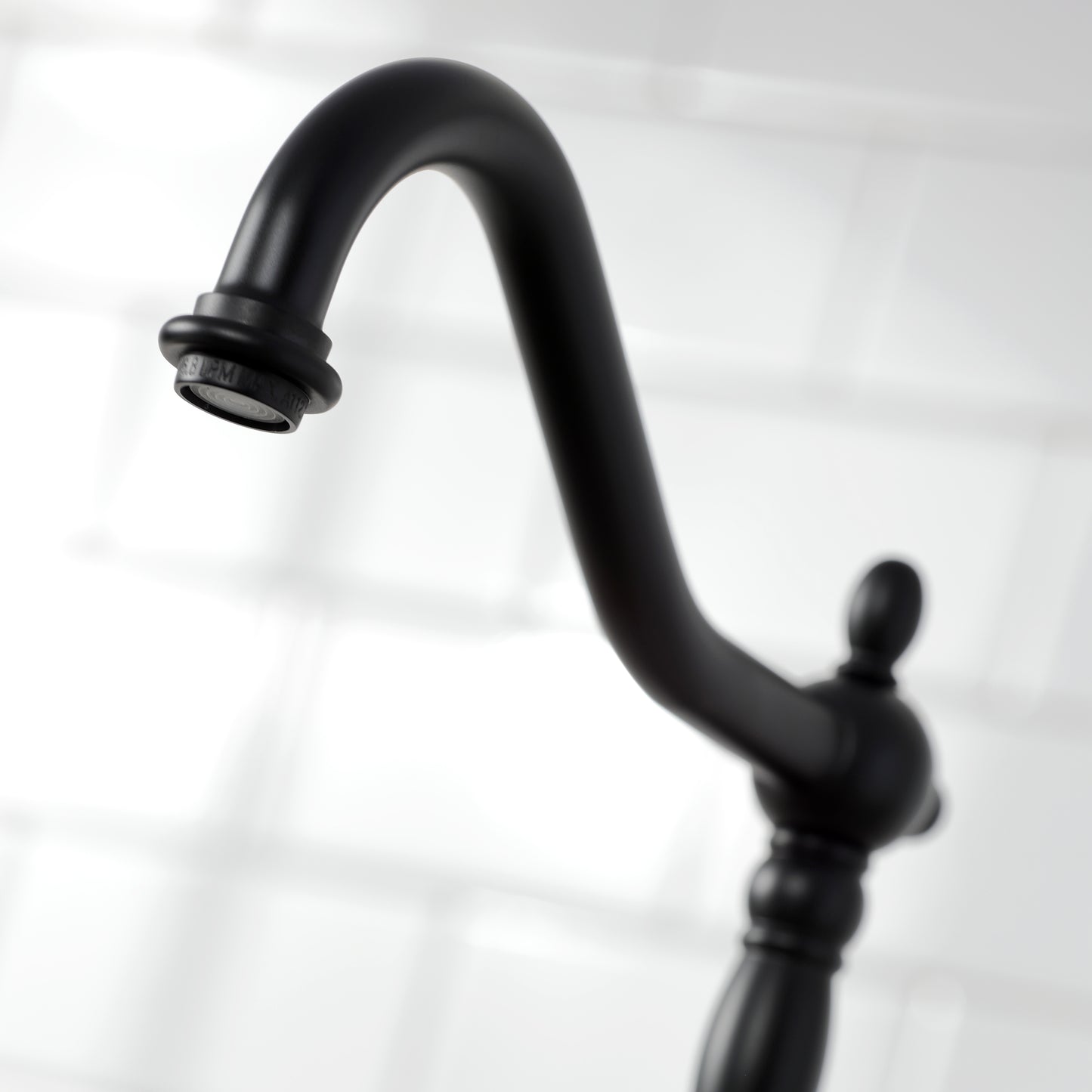 Kingston Brass KS1773ALBS Heritage Two-Handle Single-Hole Kitchen Faucet with Brass Sprayer, Antique Brass
