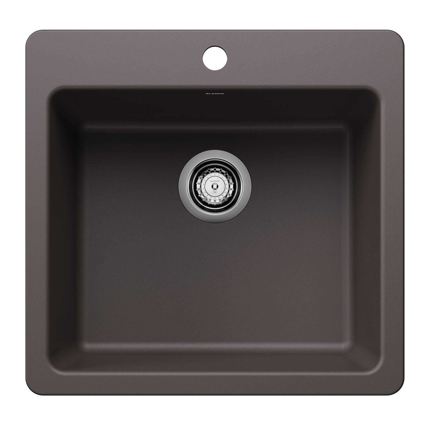 BLANCO Liven SILGRANIT 21" Single Bowl Dual Mount Kitchen Sink in a sleek, modern finish.
