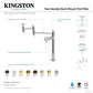 Kingston Brass KS3703CG Fuller Deck Mount Pot Filler Faucet, Antique Brass with dual swing joints spout and industrial style handles.