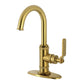 Kingston Brass KSD8503KL Whitaker Single-Handle Bar Faucet, Antique Brass with high spout and solid brass construction.