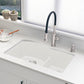 BLANCO Diamond SILGRANIT 32" 60/40 Double Bowl Undermount Kitchen Sink with Low Divide