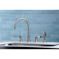 Kingston Brass KS8728DFL  Double-Handle Widespread Kitchen Faucet with Plastic Sprayer, Brushed Nickel