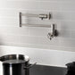 Kingston Brass KS4103RKZ Wendell Wall Mount Pot Filler Faucet with Knurled Handle, Antique Brass in kitchen