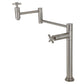 Kingston Brass KS8707ZX Millennium Deck Mount Pot Filler Faucet, Brushed Brass with swing arms and brushed nickel finish.