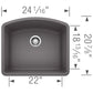 BLANCO Diamond SILGRANIT 24" Single Bowl Undermount Kitchen Sink