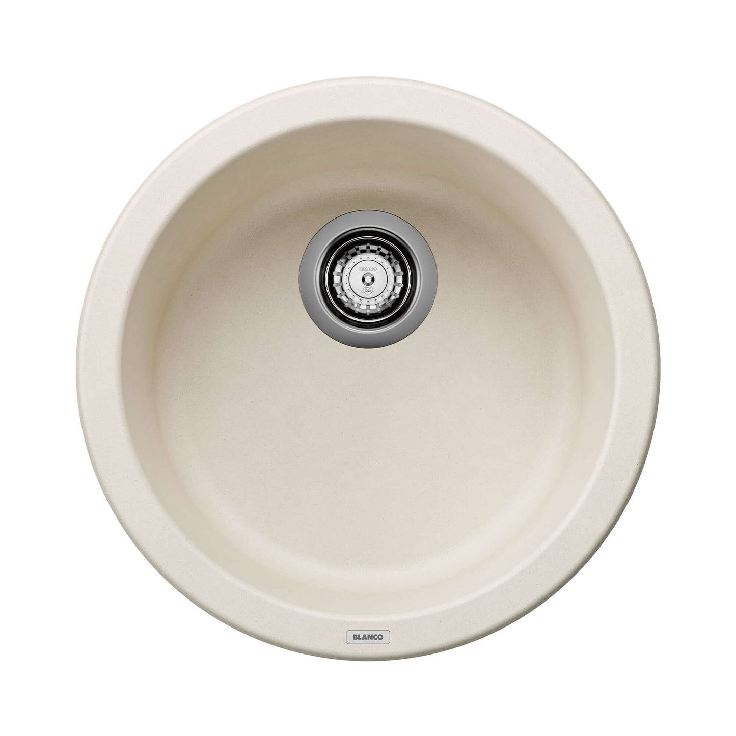 BLANCORONDO SILGRANIT 18" Dual Mount Bar Sink in round design with smooth basin for wet bar or prep area.