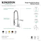 Kingston Brass LS8503DL Concord Single-Handle Deck-Mount Pre-Rinse Kitchen Faucet with Pot Filler, Brushed Brass