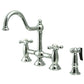 Kingston KS3795AXBS Restoration Bridge Kitchen Faucet with Brass Sprayer, Oil Rubbed Bronze