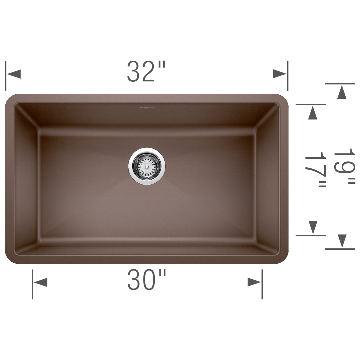 BLANCO Precis SILGRANIT 32" Super Single Undermount Kitchen Sink