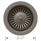 Color-Coordinated Metal Basket Strainer - Anthracite top view showing 3 1/2 inch diameter design.