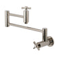 Kingston Brass KS8103ZX Millennium Wall Mount Pot Filler Faucet, Antique Brass in polished nickel finish