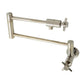Kingston Brass KS4103DX Concord Wall Mount Pot Filler Faucet, Antique Brass with sleek design and foldable swing arms.