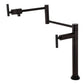 Kingston Brass KS4703CML Manhattan Deck Mount Pot Filler Faucet, Antique Brass with foldable swing arms and oil rubbed finish.