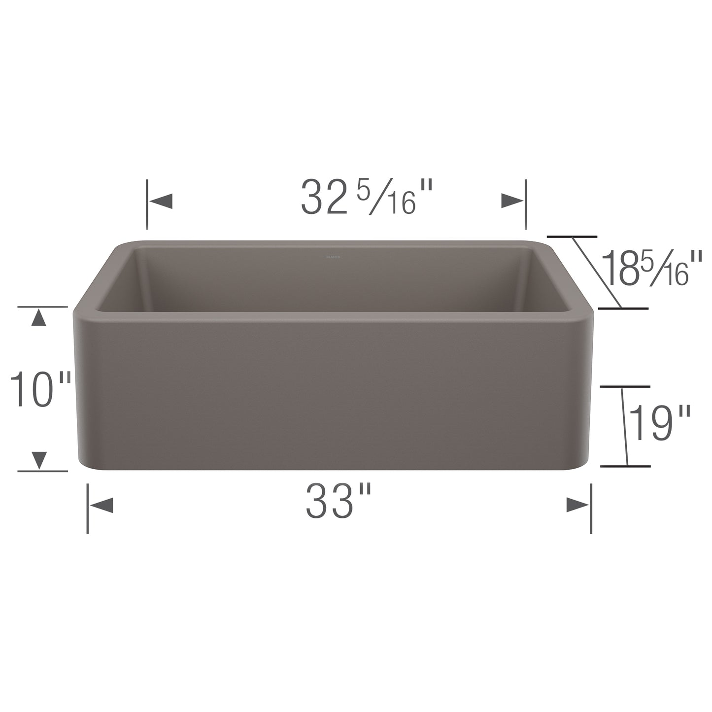 BLANCO Ikon SILGRANIT 33" Single Bowl Apron-Front Farmhouse Sink