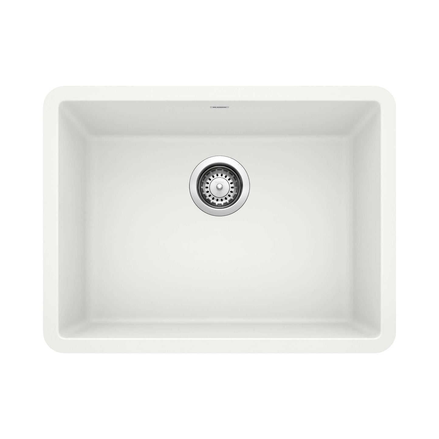 BLANCO PRECIS 24" SILGRANIT Compact Undermount Sink in white, featuring a sleek single bowl design.