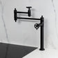 Kingston Brass KS3703CG Fuller Deck Mount Pot Filler Faucet, Antique Brass with elegant design and foldable swing arms.
